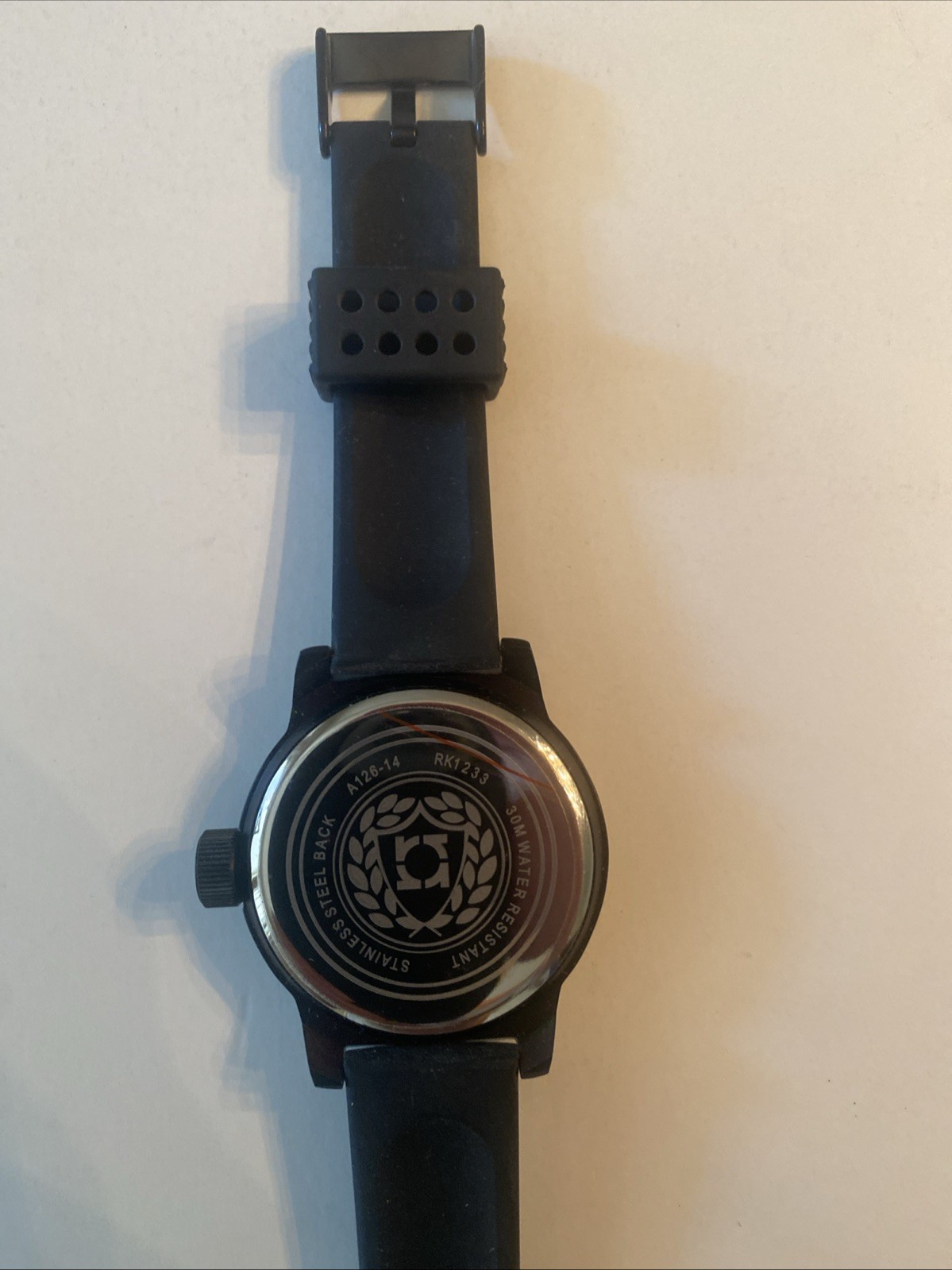 KennethCole Reaction Watch Mens BlackOnBlack W/RubberStrap NeverUsed Dead Battry