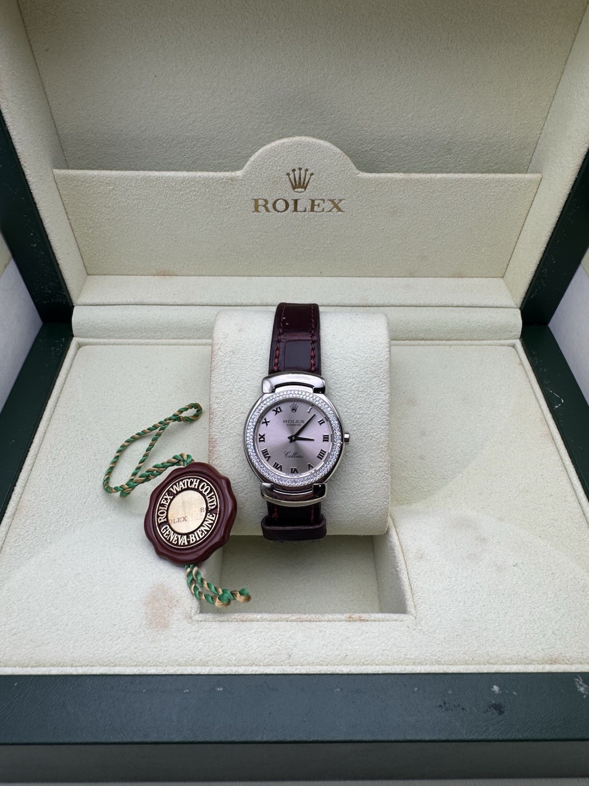 Rolex Cellini Cellissima 6671/9 26mm Pink Dial Diamond Bezel 18k Gold*Box*