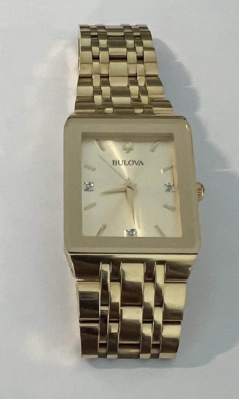 Bulova Quadra Quartz Diamond Champagne Dial Men’s Watch 97D120
