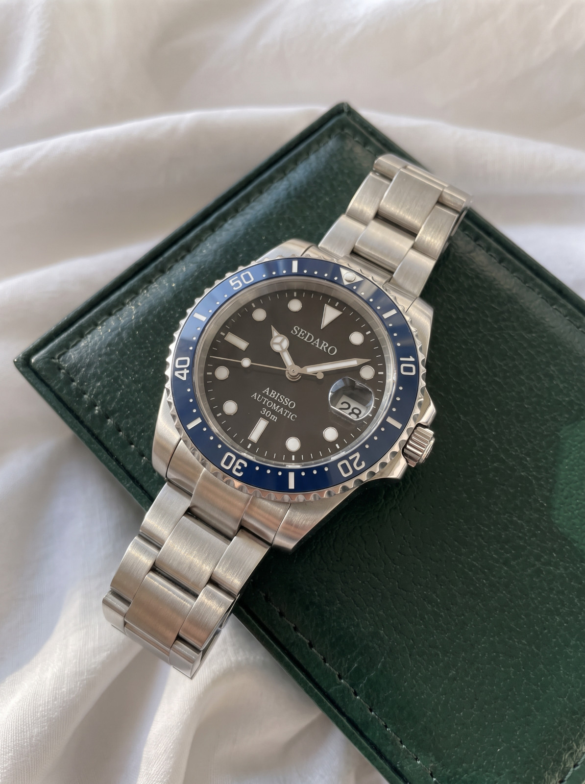SEDARO Diver Watch NH35 Automatic Black Dial Sapphire Crystal Steel 41mm