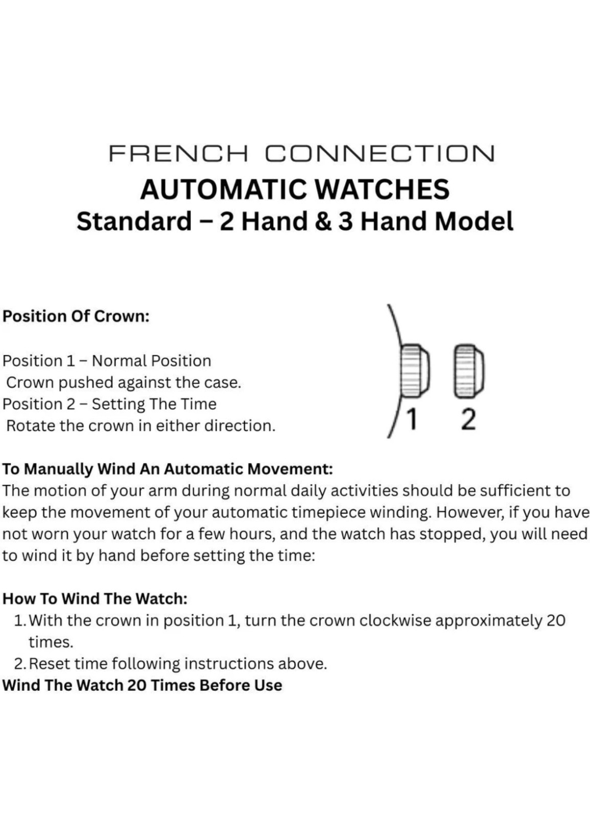 French Connection Automatic Men’s Skeleton Watch Mesh Strap Black & Gold