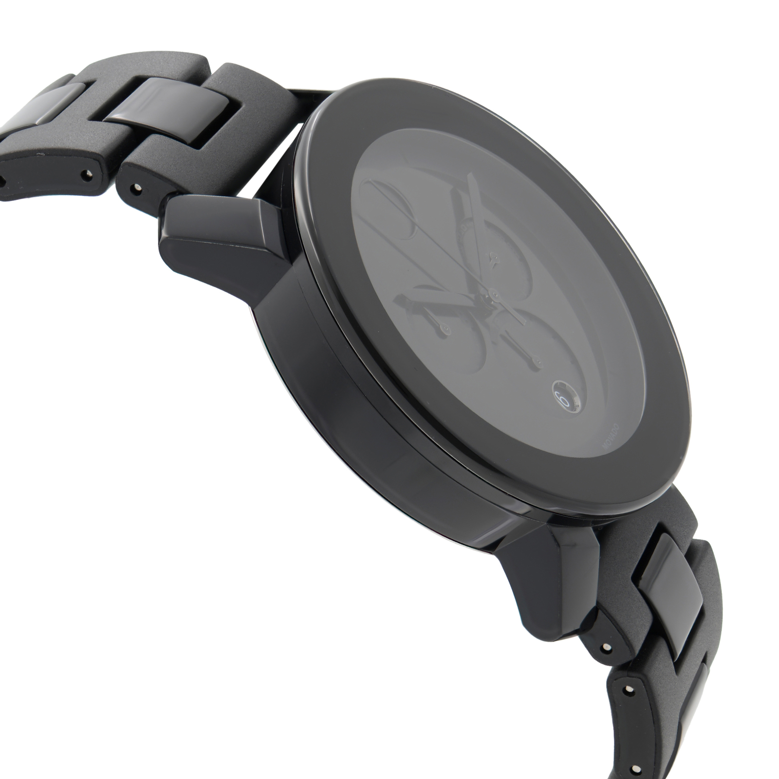 Movado Bold 43mm Steel Plastic Resin Black Dial Quartz Mens Watch 3600048
