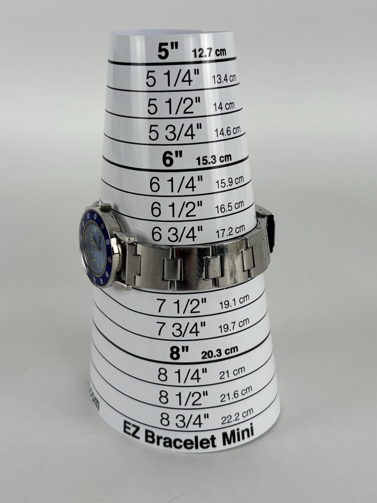 Foxy 28mm Silver Tone Blue Bezel-Dial Quartz Watch w/Bracelet & New Battery