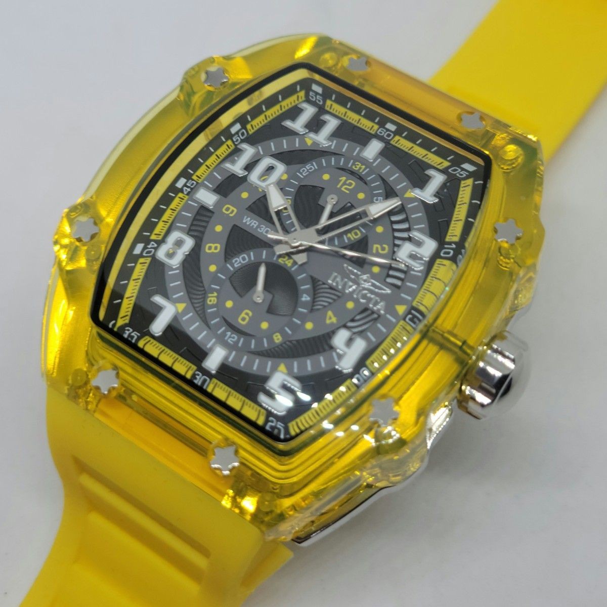 Invicta 48449 Racing Cyclone Black Yellow Quartz Watch