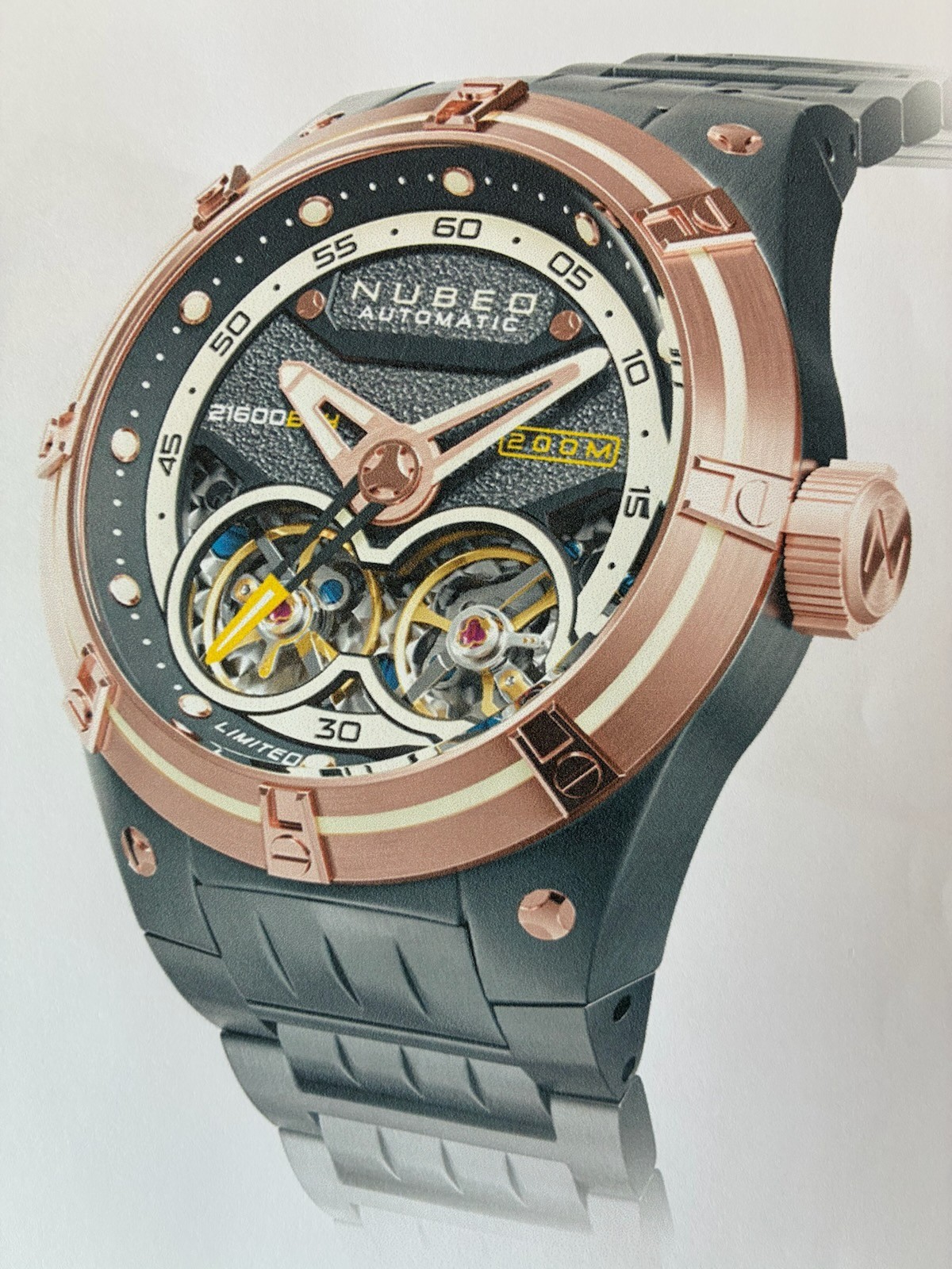 NUBEO GALILEO AUTOMATIC LE GRANITE GOLD 49MM AUTOMATIC WATCH MSRP: $1,100 (NEW)