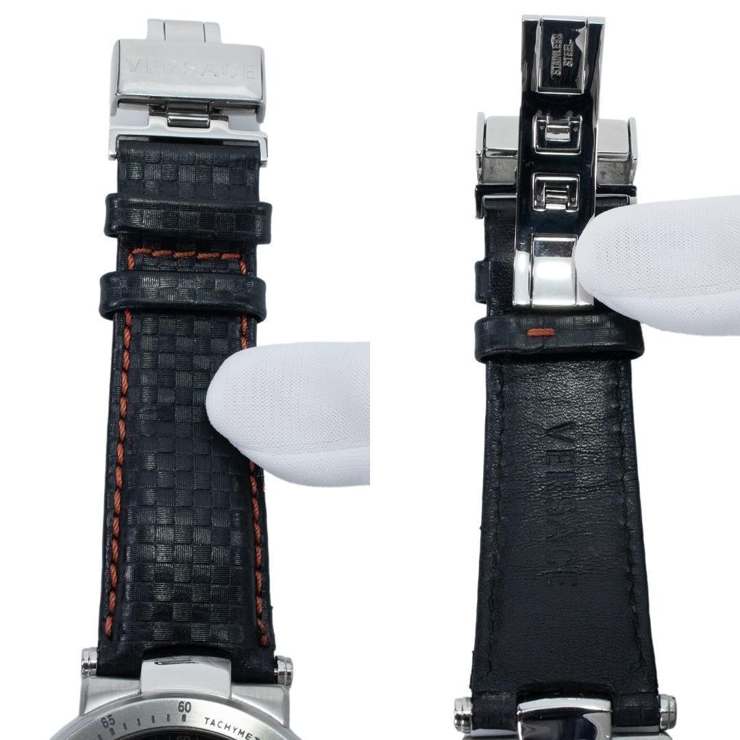 Versace Mystique Sport Quartz Black Dial Dark Blue Band