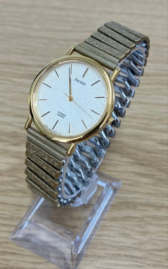CITIZEN EXCEED Quartz Watch, Gold, 3 Hands, Non-functional 【USED】