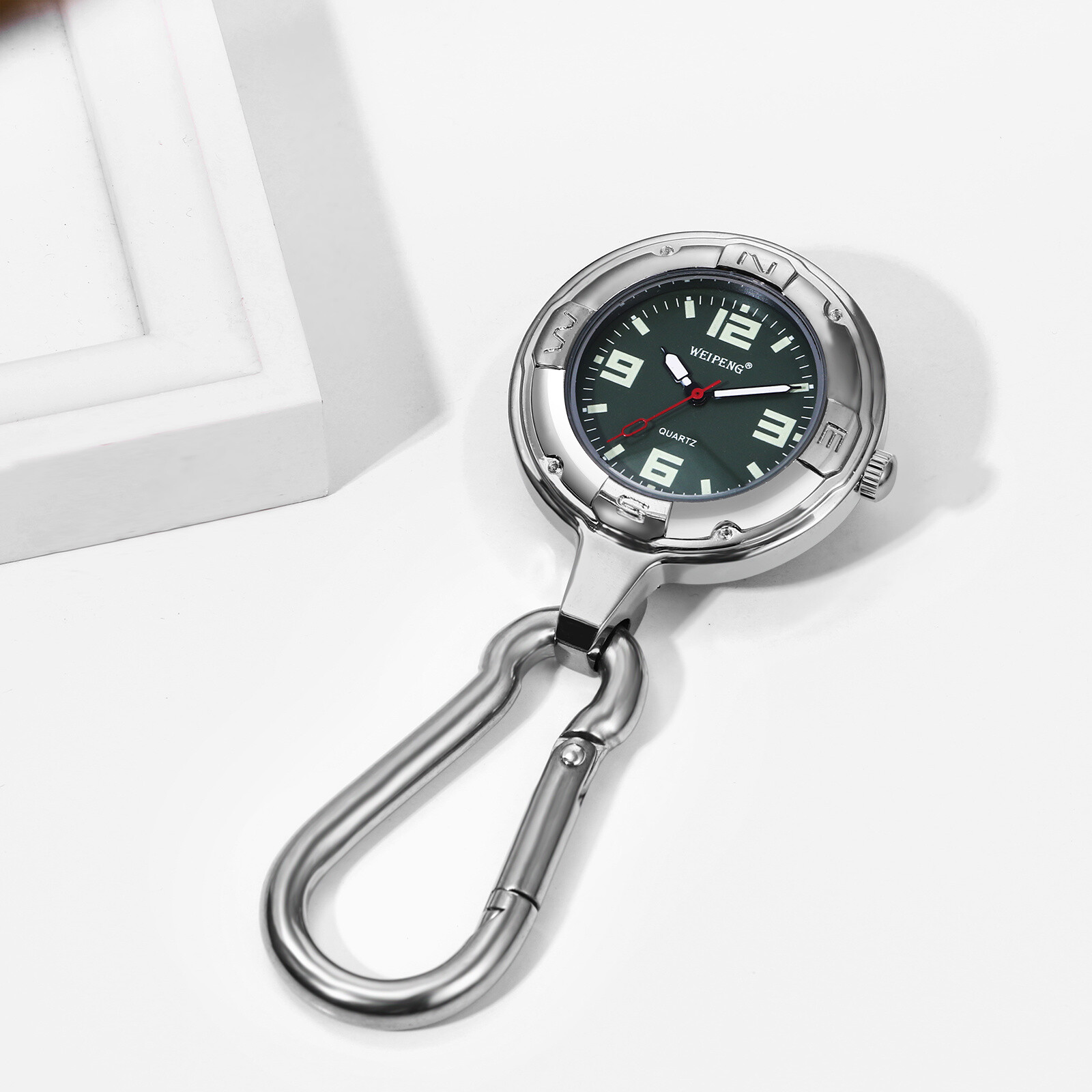 Outdoors Clip-on Carabiner Backpack Buckle Fob Quartz Watch Sports Hiking Gift