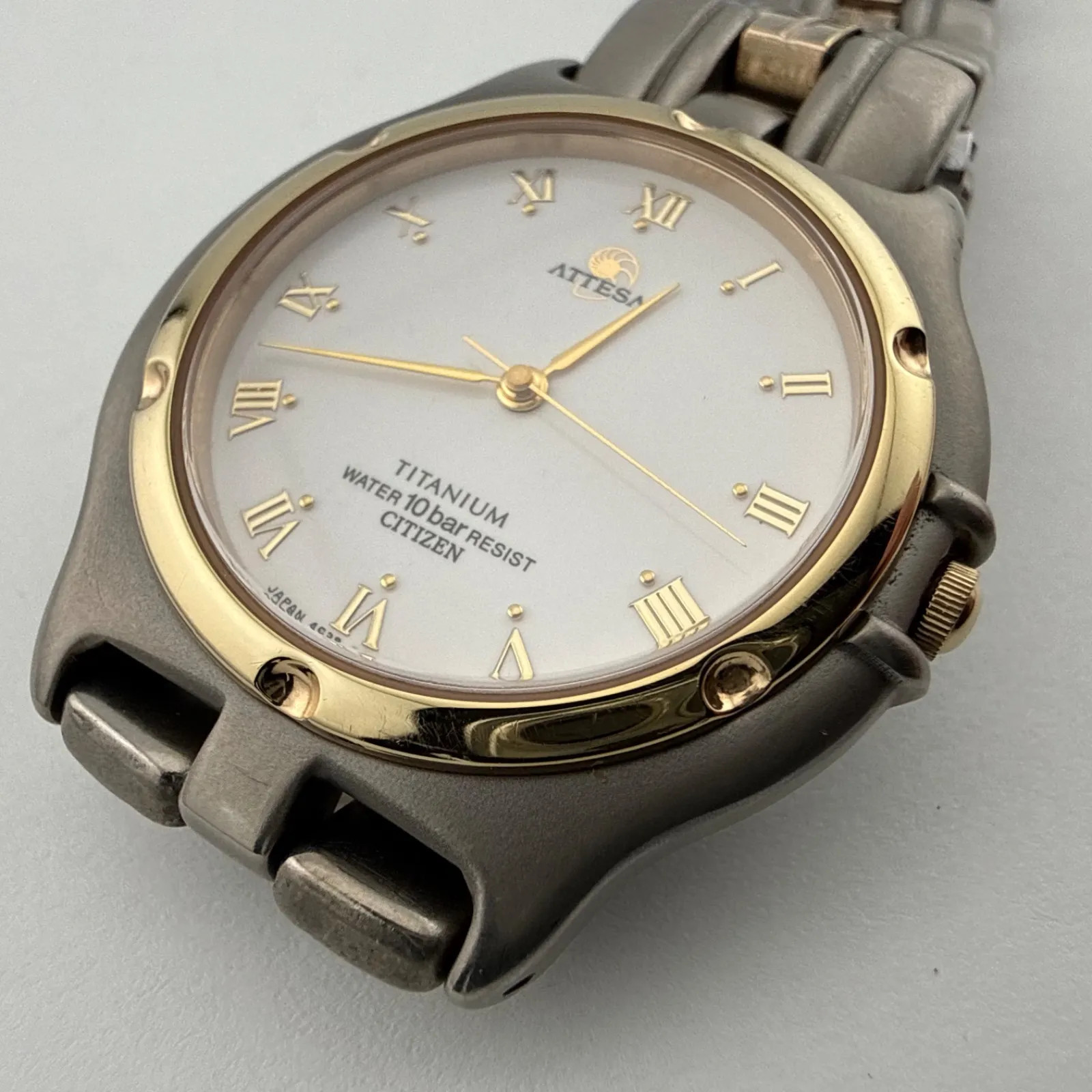 CITIZEN ATTESA 4634-E67340 TITANIUM Men’s Quartz Watch, Working Condition, B