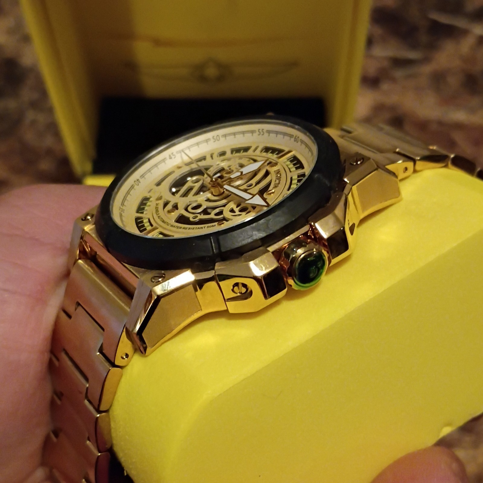 Invicta S1 RALLY Skeleton Dial Gold Tone Nh39a Movement 43mm 69509