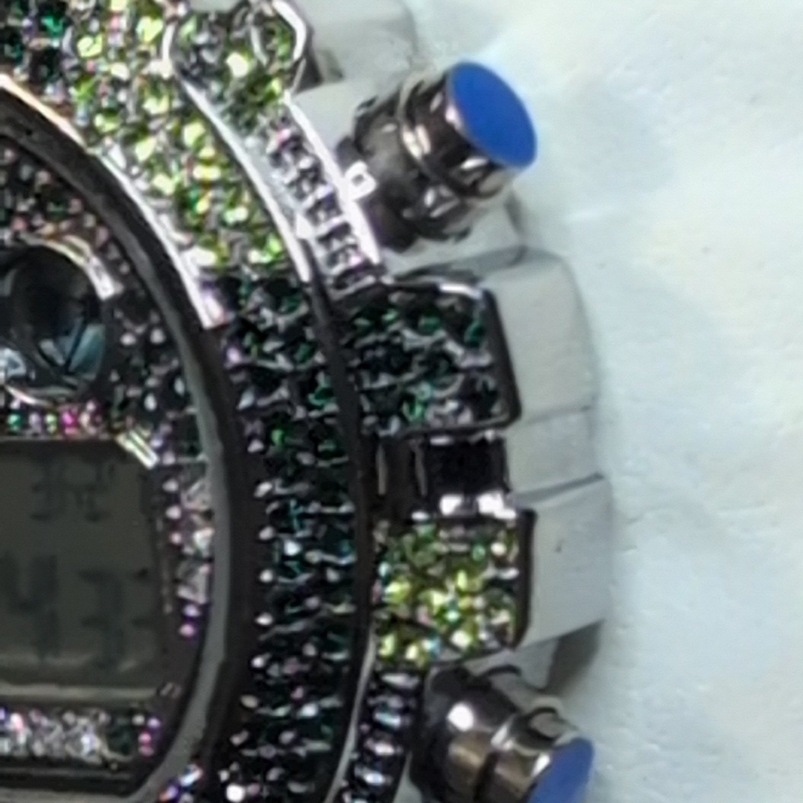 Activa X Invicta Mens Watch 51mm Silver Tone Camo Green ICE Bling ACW4019-006
