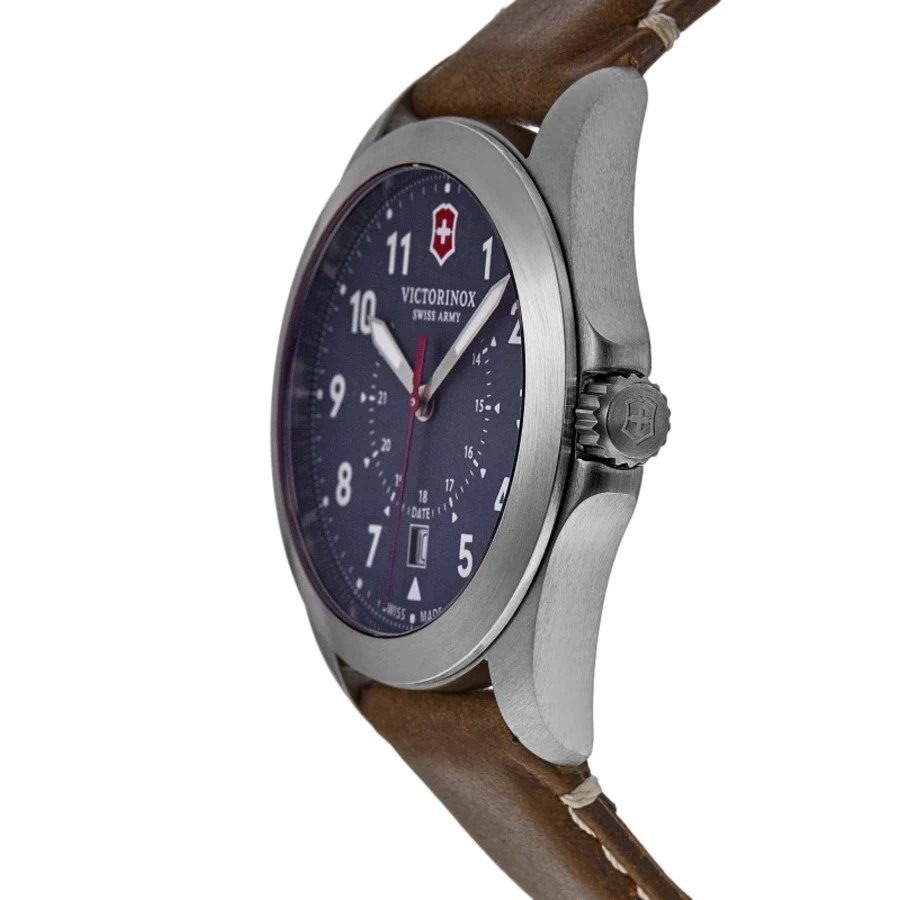 New Victorinox Swiss Army Heritage Quartz Blue Dial Brown Men’s Watch 241964