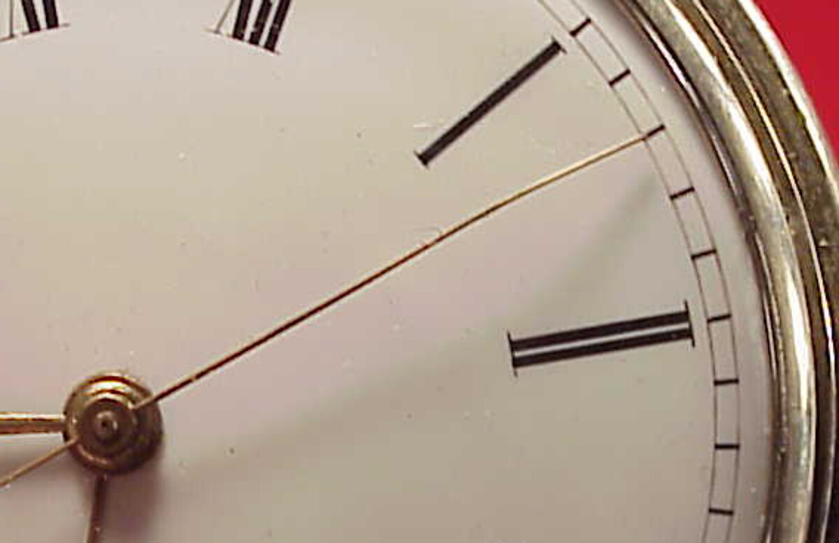 VINTAGE 55MM T JACOT BAT WING RUBY CRAB CLAW CHINESE DUPLEX SILVER POCKET WATCH