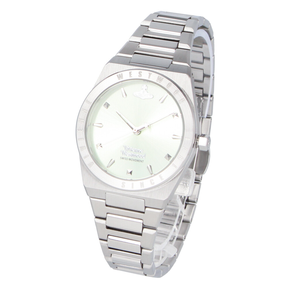 VIVIENNE WESTWOOD VV244PGRSL Analog Quartz Mineral Crystal Green Silver