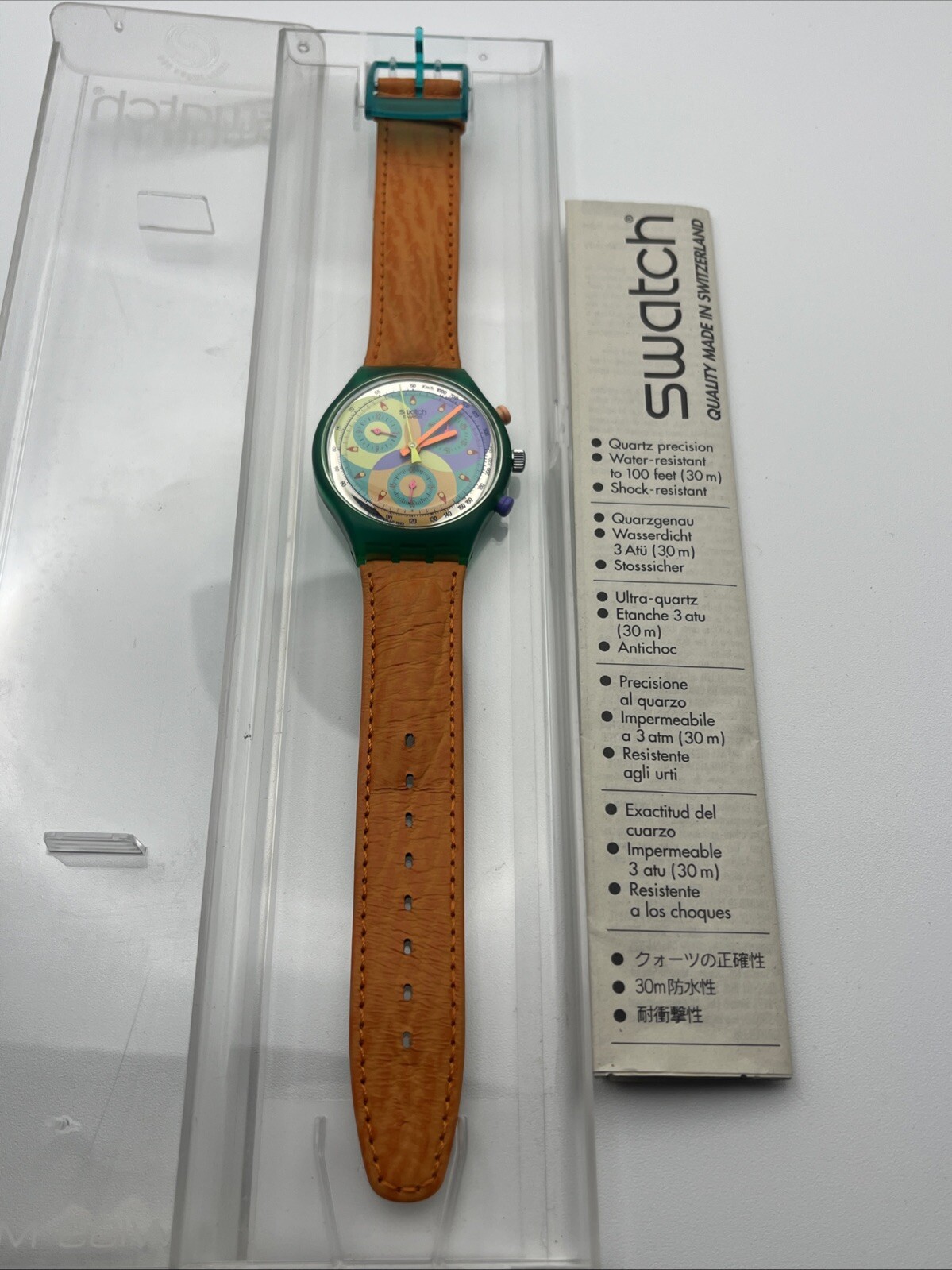 Swatch Watch S500 Green & Yellow Rainbow-Chrometer-SCL102