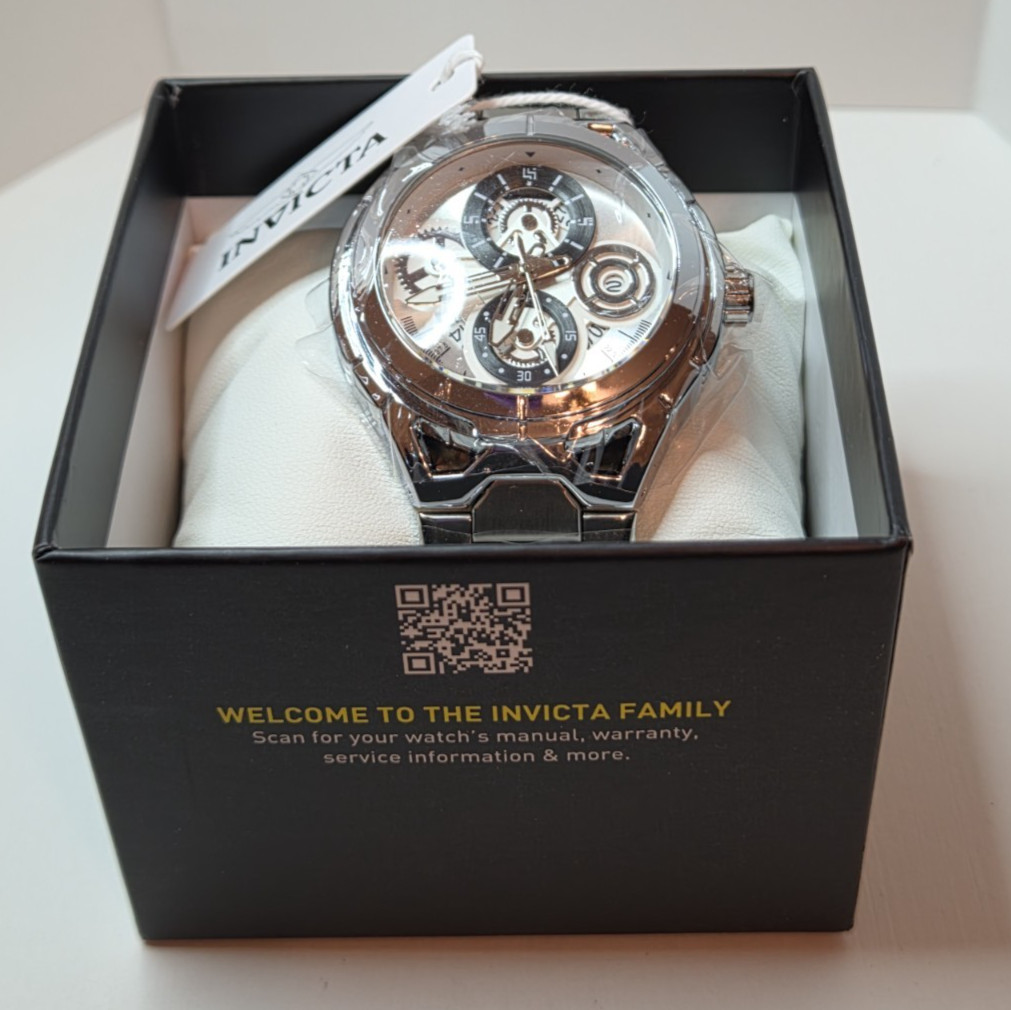 Invicta S1 Rally 79010 Men’s 44mm Silver Black Dial Quartz Watch New w/ Tags