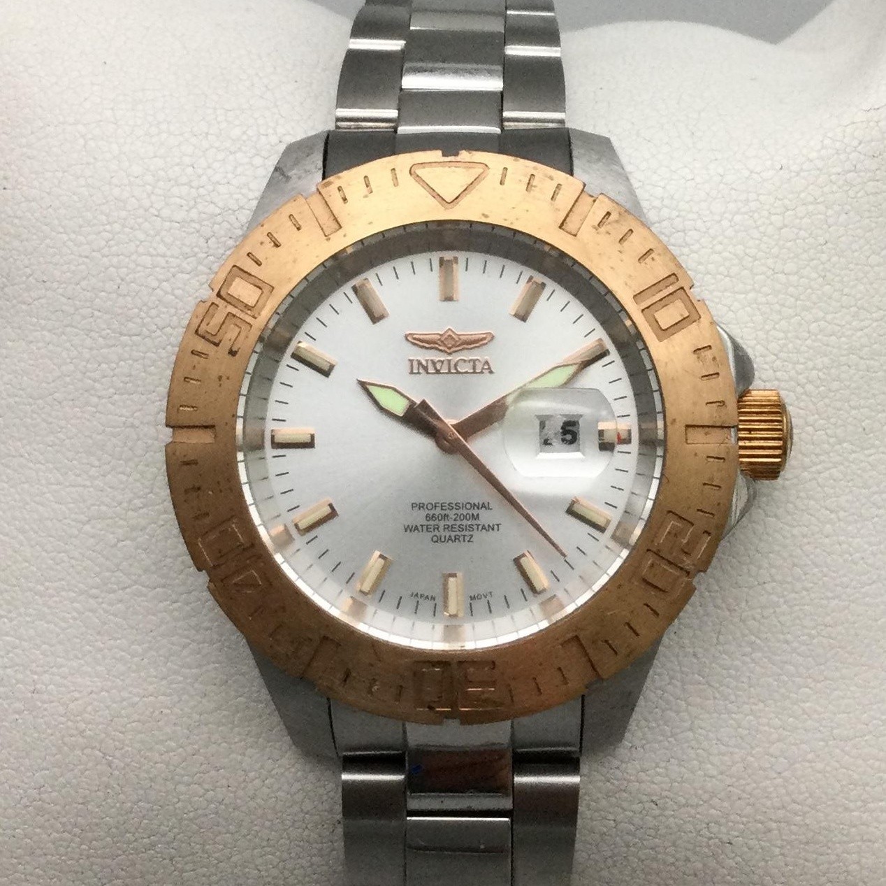 Invicta Pro Diver Ocean Barron Mens Watch 37mm Two Tone 15816 New Battery 8.25″