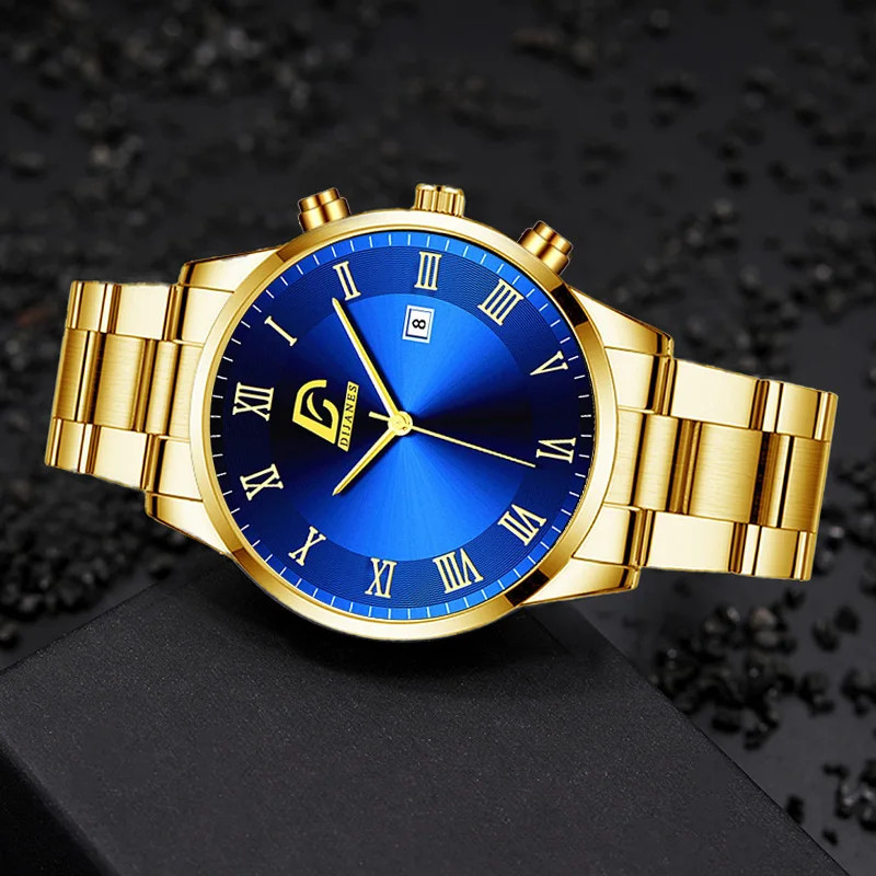 Luxury Minimalist Quartz Men’s Watch with Calendar – Business Casual Style