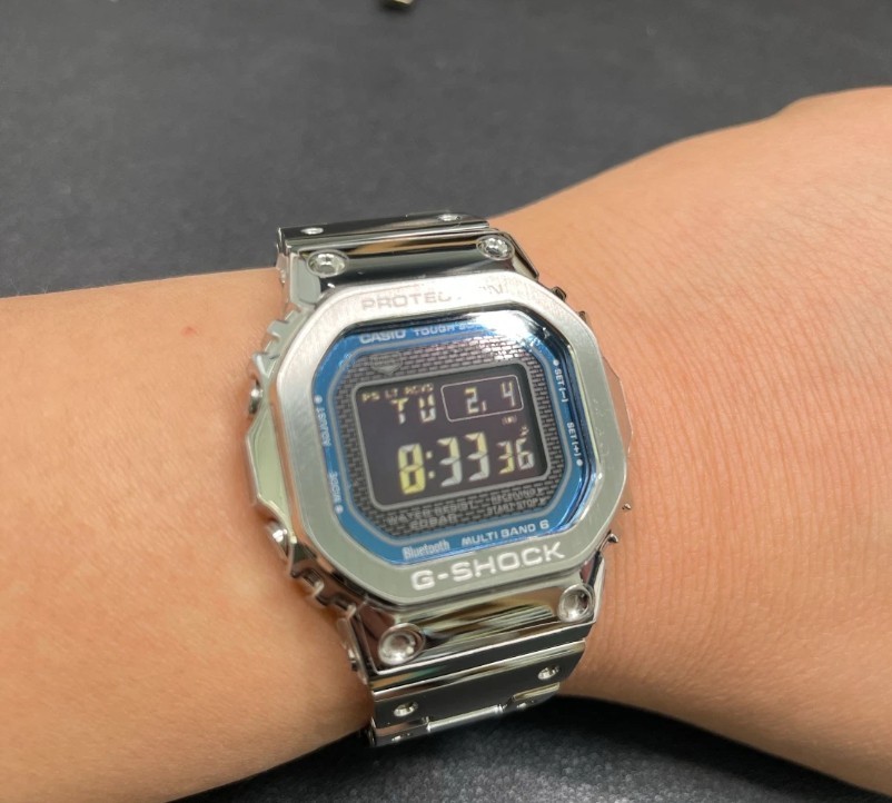 Casio G-Shock GMW-B5000D-2DR Full Metal Navy Blue Solar Bluetooth Watch New Box
