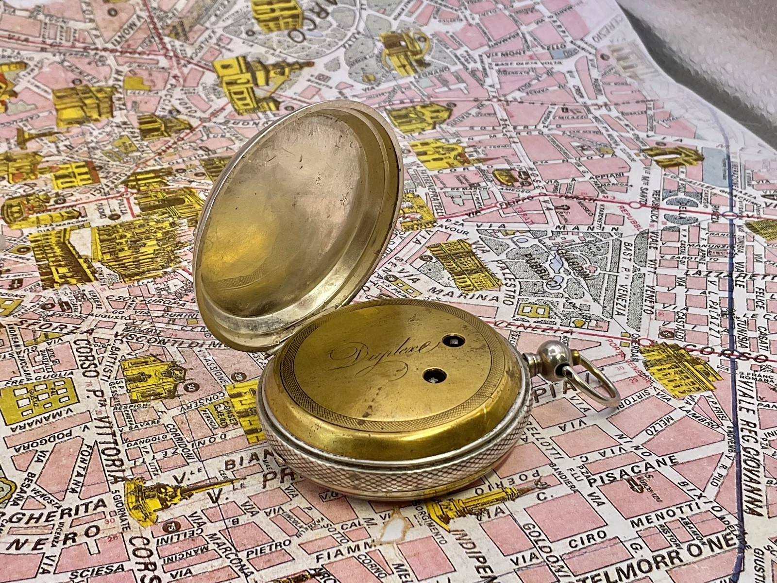 Duplex . Silver Metal Soaps. 1870 . POCKET WATCH