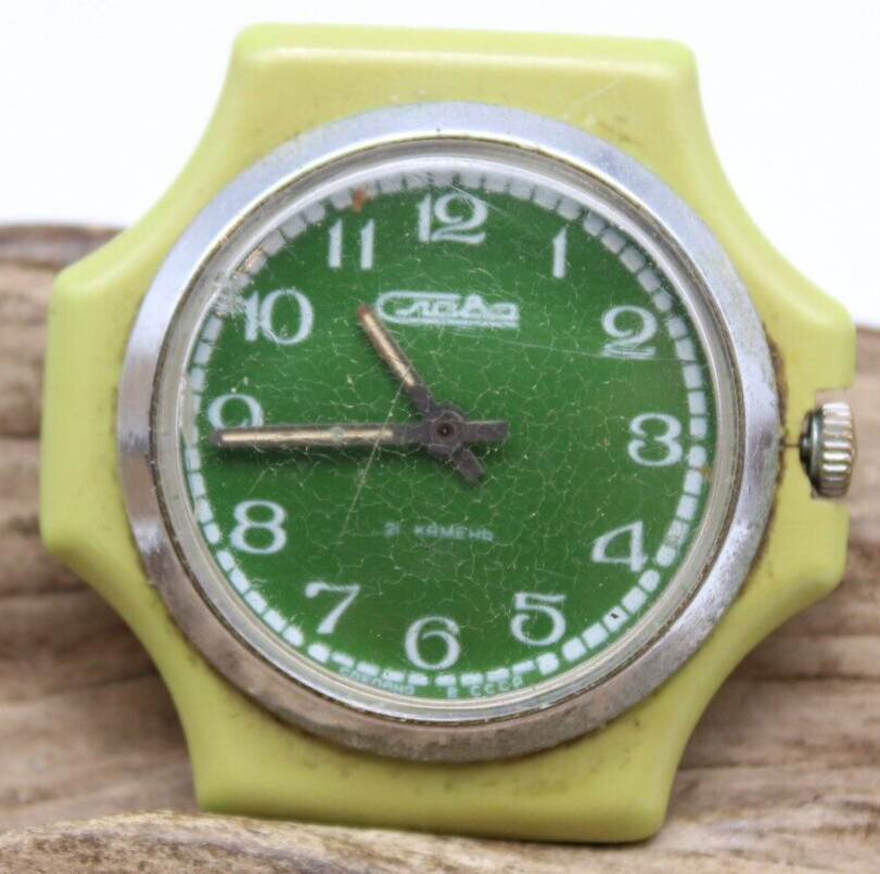 SLAVA CRABA VOSTOK SOVIET CCCP USSR WATCH 21 JEWELS COENAHO 37.8mm RUNS (PJ)
