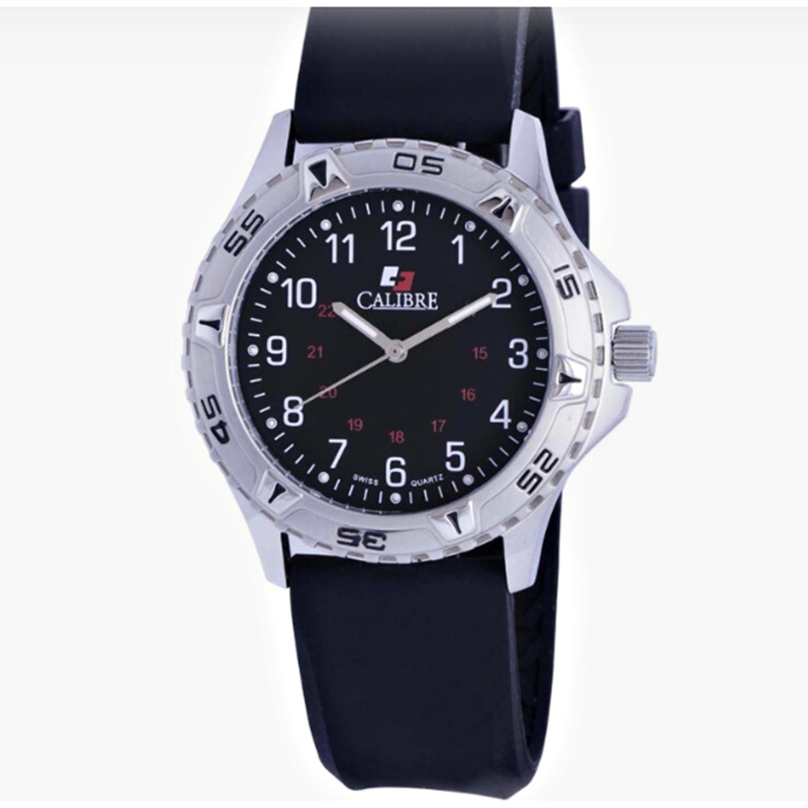 Calibre Men’s SC-4S1-04-007R Sea Wolf Luminous Black Dial Black Silicone Watch