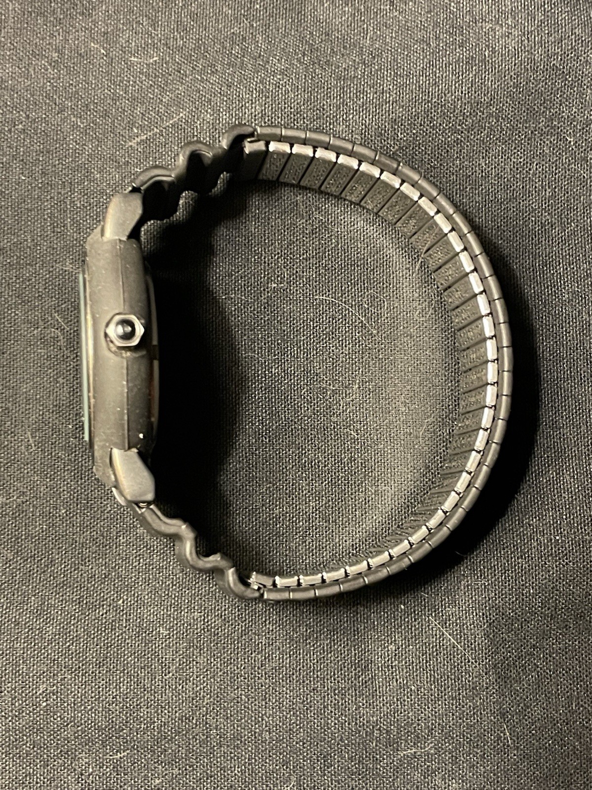 Fossil Men’s Watch Black Rubber Silicone Encased Steel Expansion Band FL 4118
