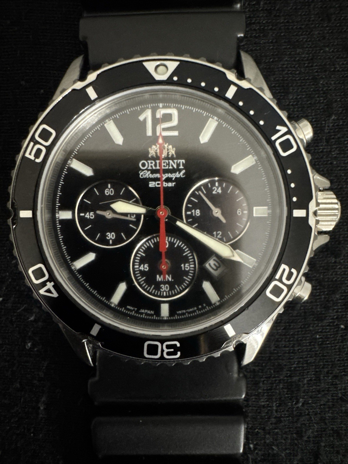 Orient Solar Chronograph Black Dial Sapphire Crystal
