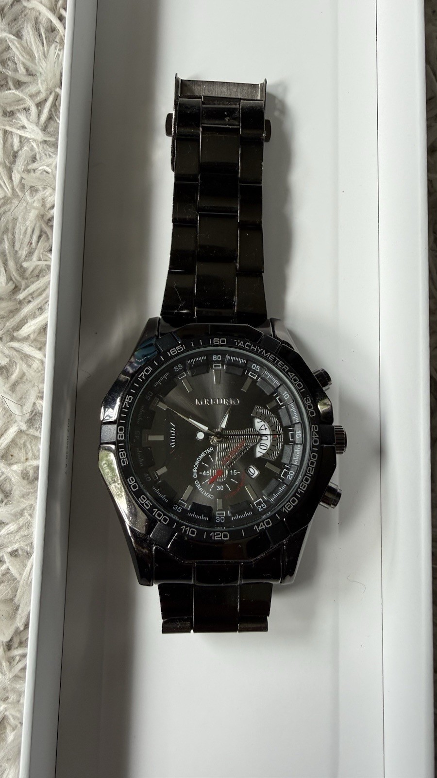 Mreurio Quartz Movement Watch For Men Stainless Steel Black