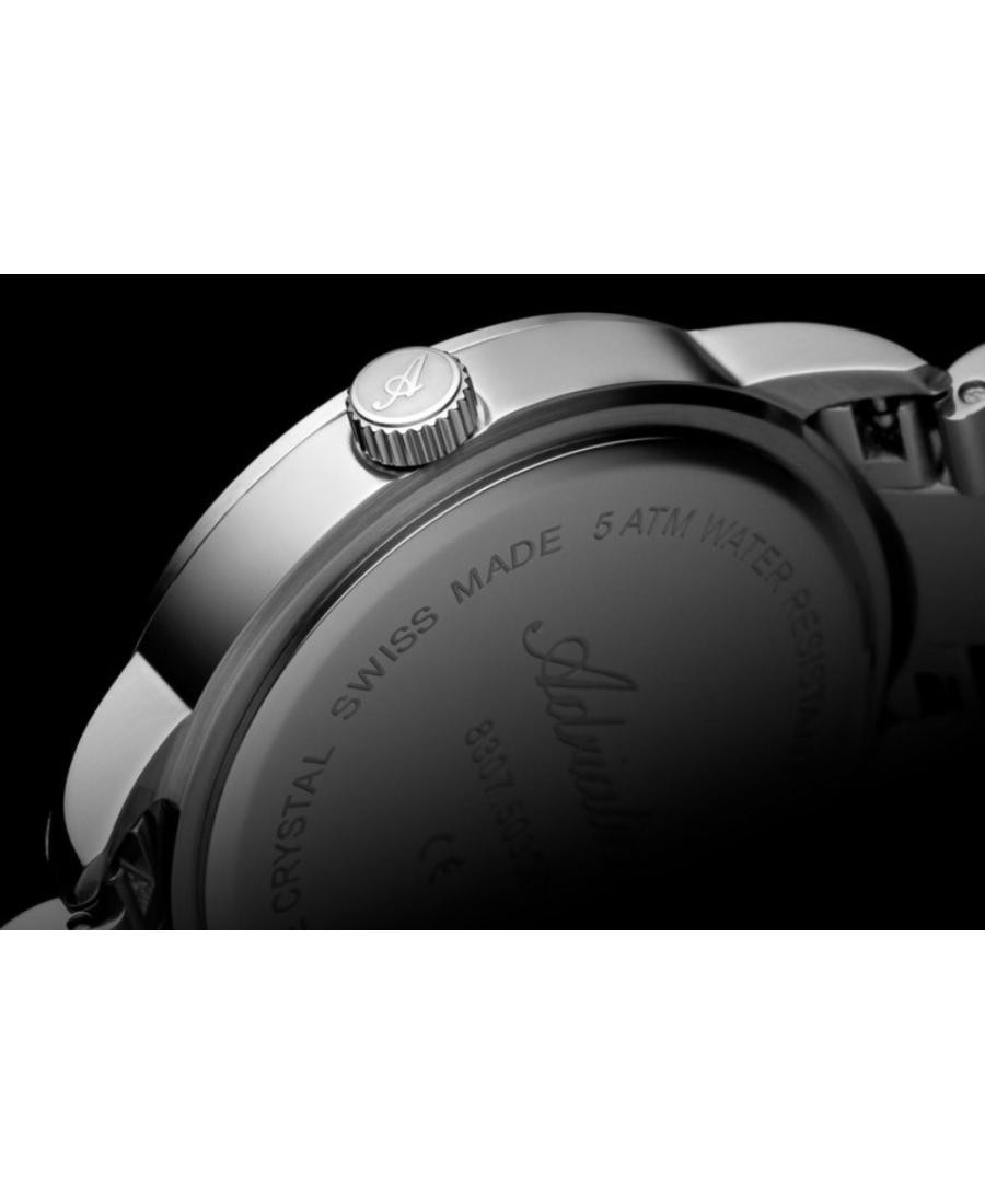 ADRIATICA Men Quartz Casual Watch Classic Dress Black Dial Waterproof Swiss