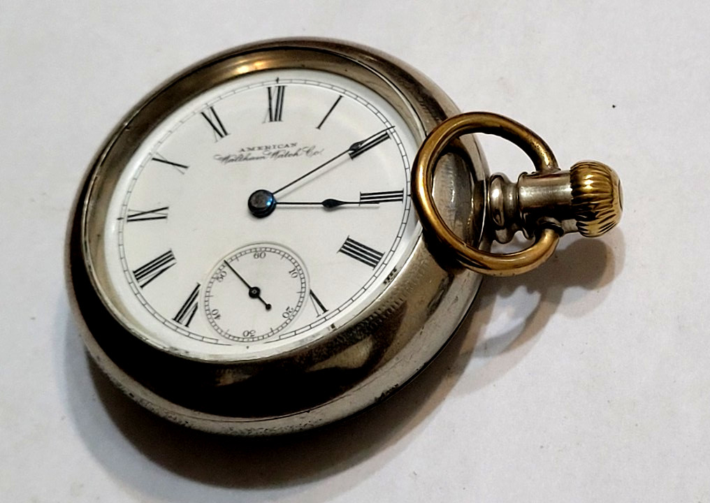 Antique 1893 American Waltham Sidewinder Pocket Watch Size 18 11 Jewels