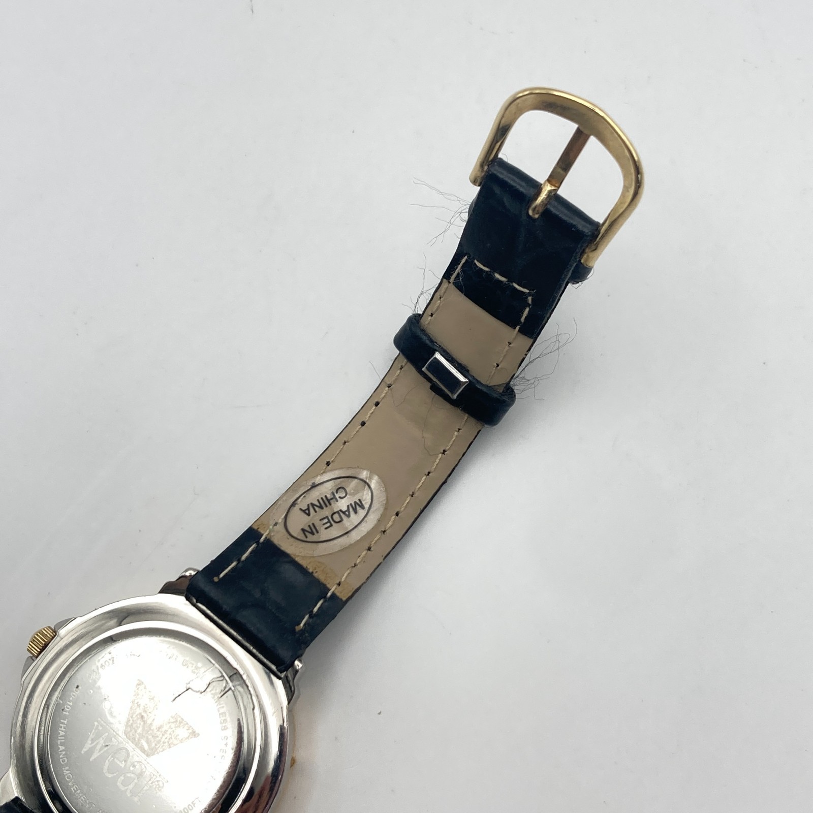Vtg Armitron Womens Watch Gold Silver Tone Rotating Bezel New Battery SMALL 7.5″