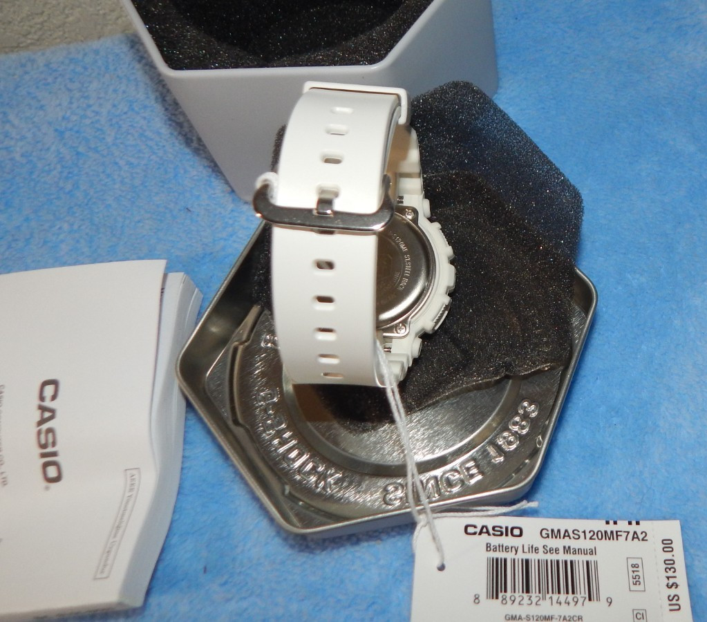 New CASIO G SHOCK White Rose Gold GMA-S120MF-7A2 S Series Analog Digital Watch