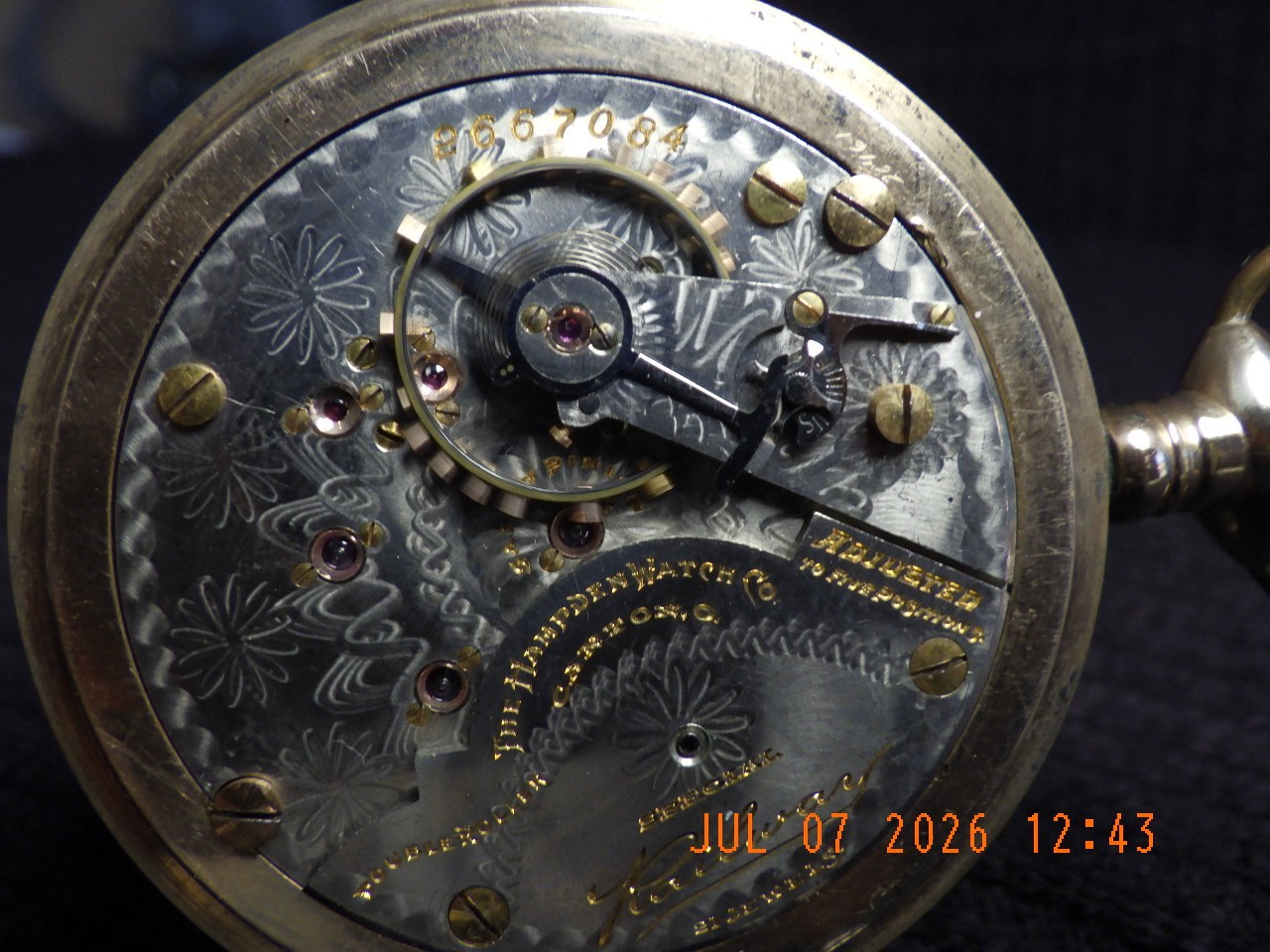Hampden “Railway” special, size 18s, pocket watch, 21 jewel