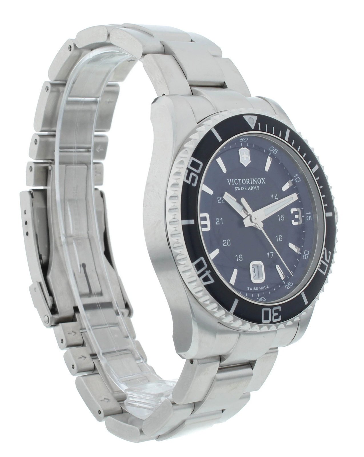 Victorinox Maverick Quartz Stainless Steel Blue Dial 44mm Men’s Watch 241602