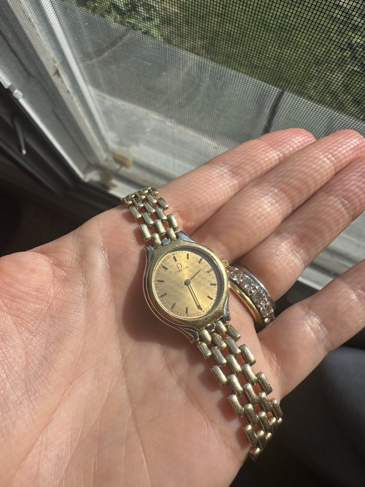 Omega Deville Watch 28 Mm – Yellow Gold With Stainless Steel Bezel
