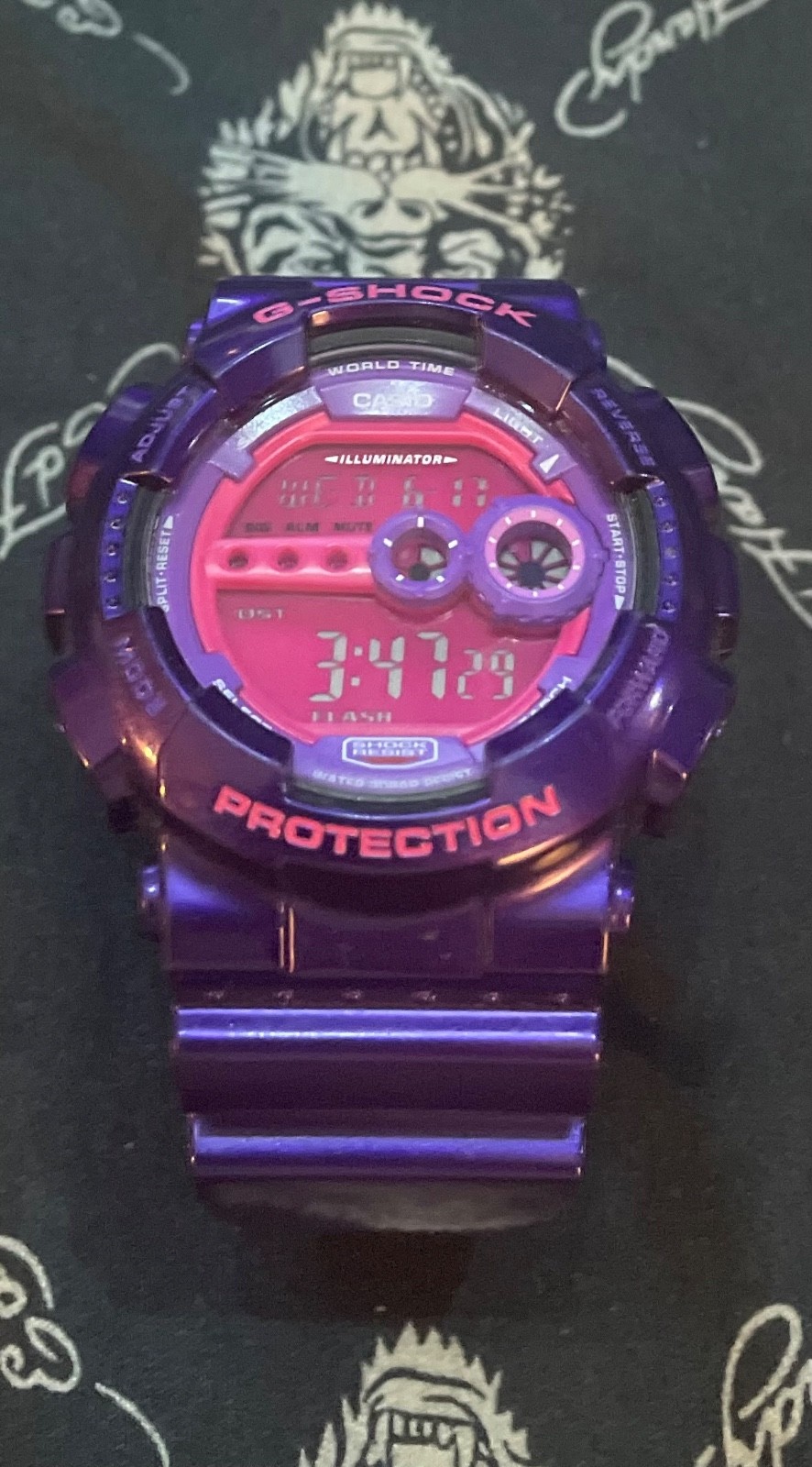 Casio G-Shock GD-100SC-6 Crazy Colors Purple Digital Watch