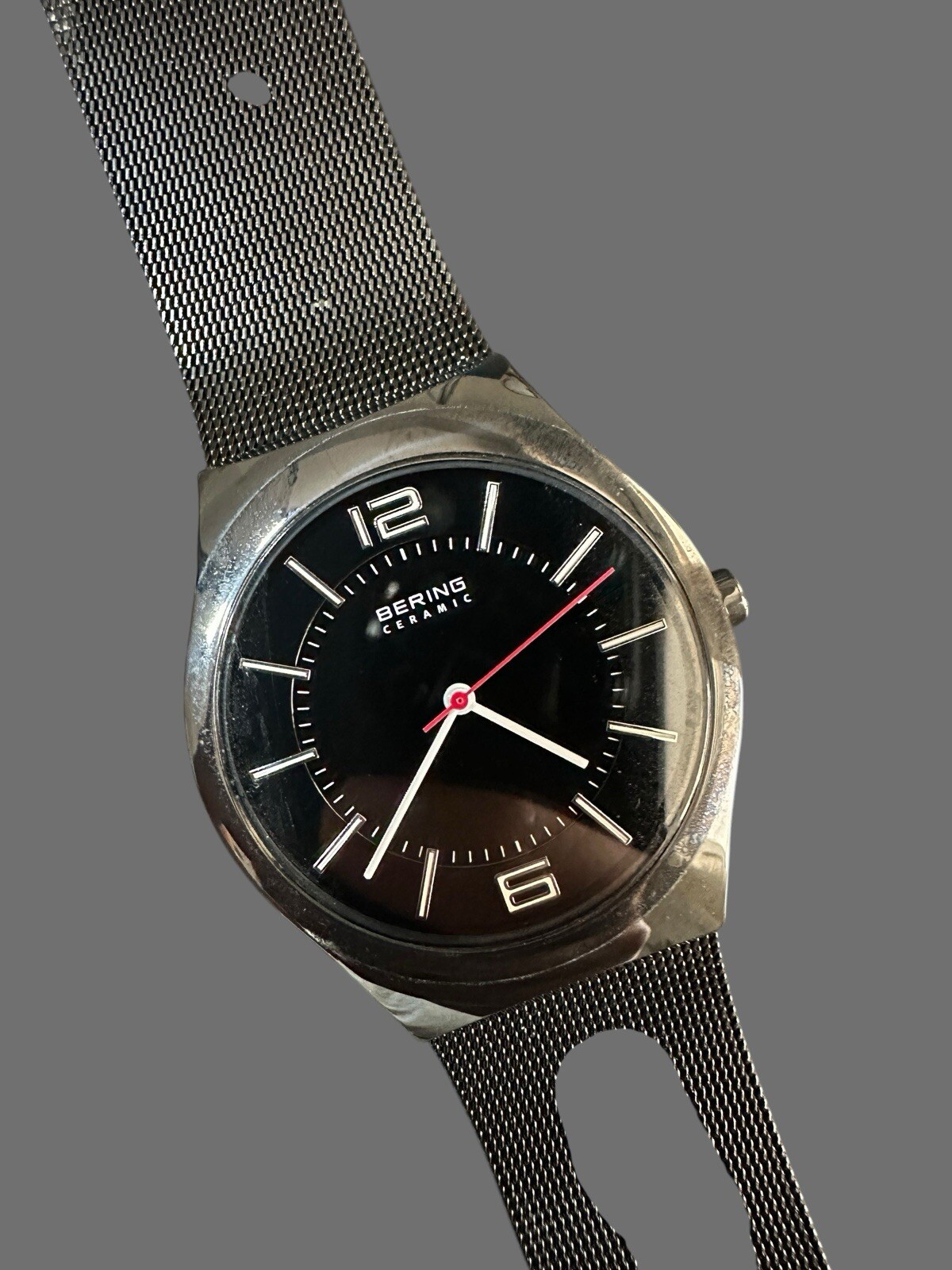 Bering Black Slim Ceramic Wristwatch – 32039-448 Stainless Steel Strap NWOB