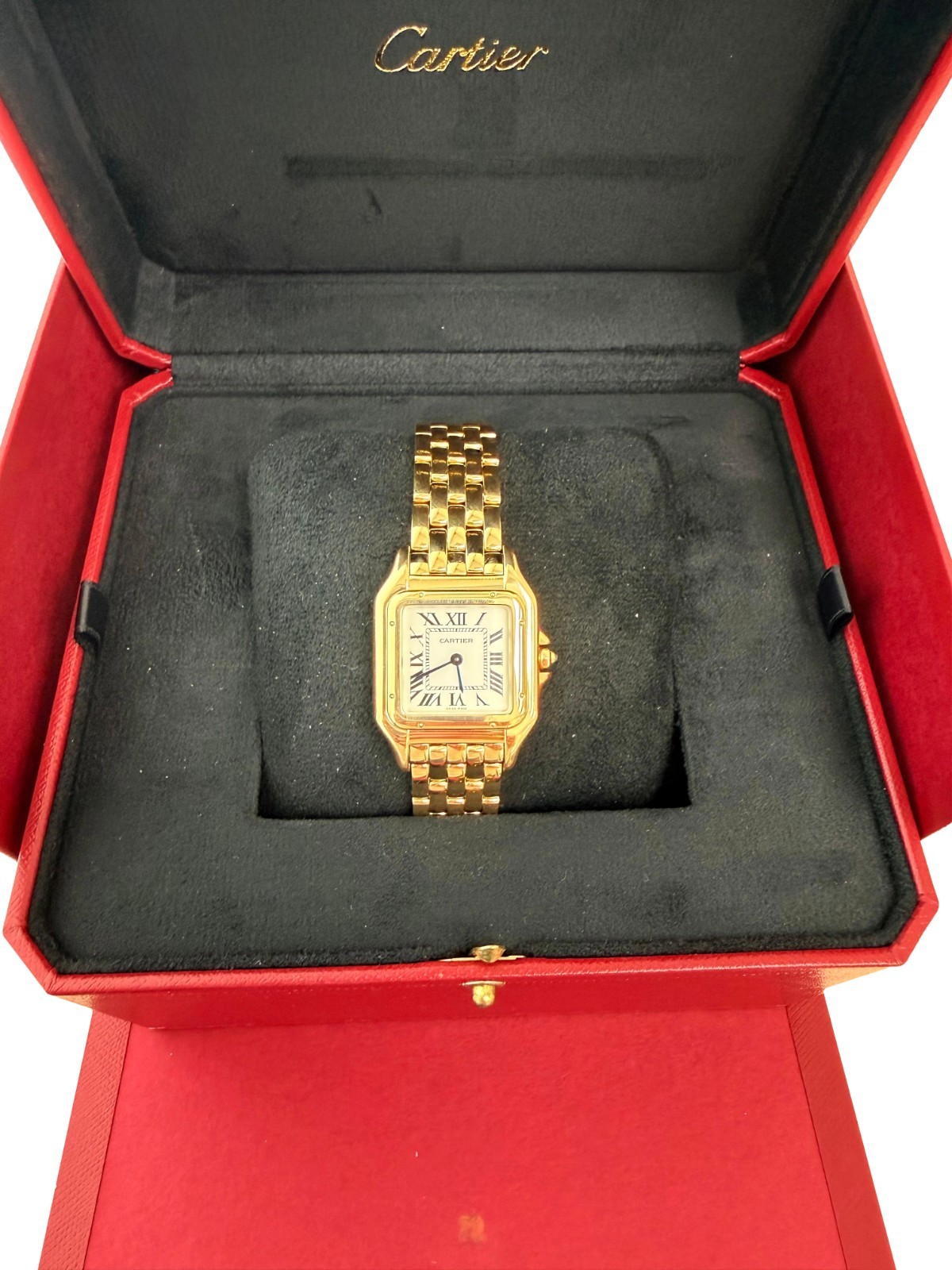 Cartier Panthère de Cartier 18K Yellow Gold Silvered Dial Watch WGPN0058