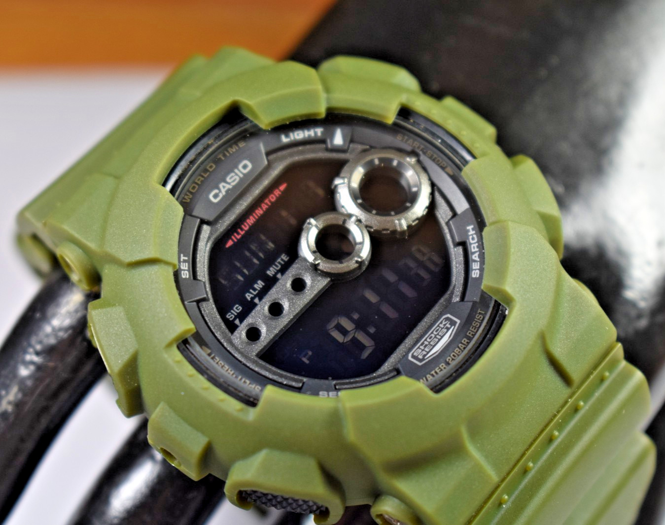 MODIFIED Casio G-Shock GD-100 (3263) Men’s Military Green Watch NEW BATTERY!