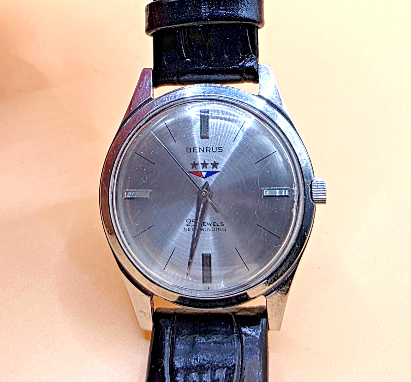 VTG Rare BENRUS Military EH-42 Automatic 3 Star Swiss Men’s Watch Works