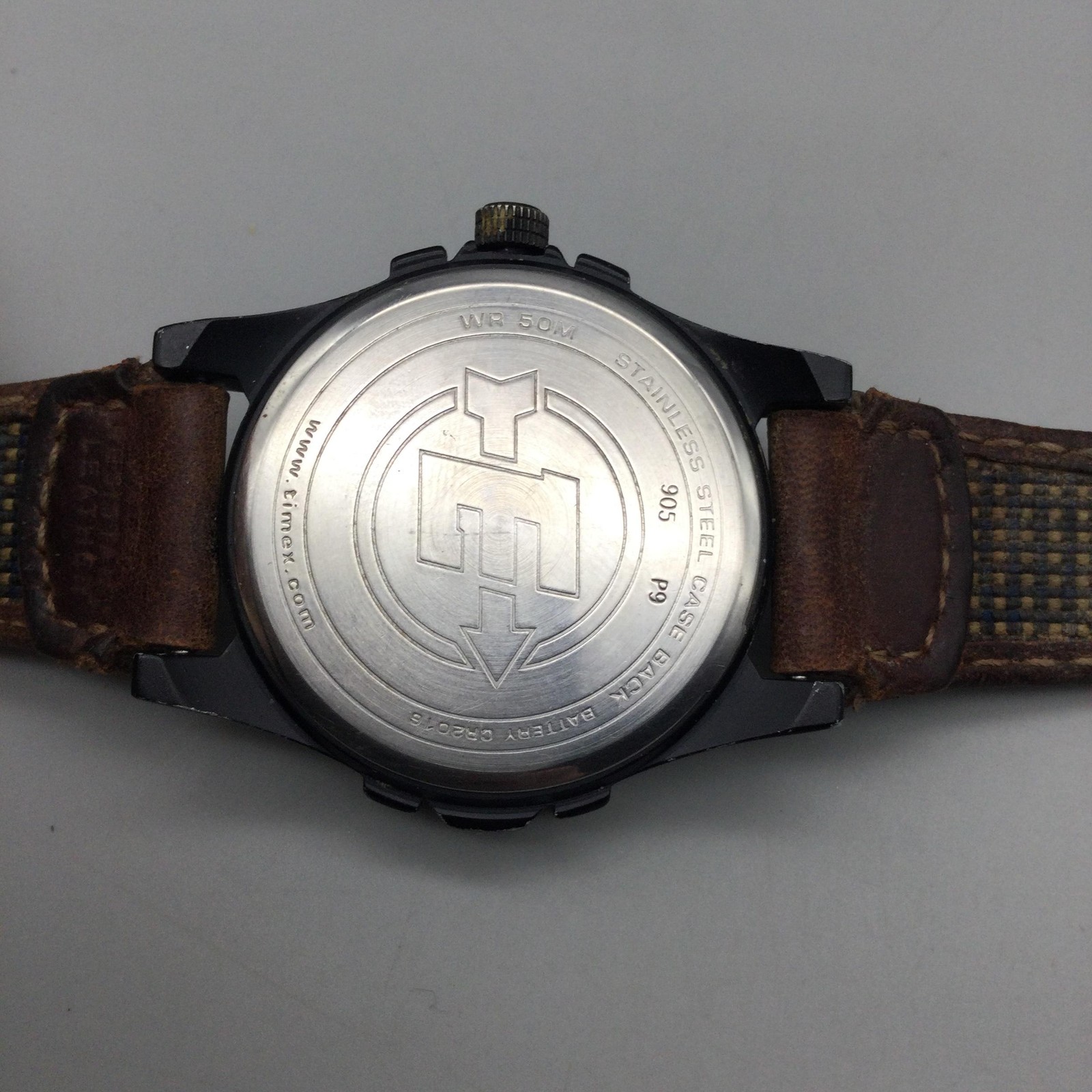 Timex Expedition Indiglo Mens Watch 39mm Black Dial Brown Leather New Battery