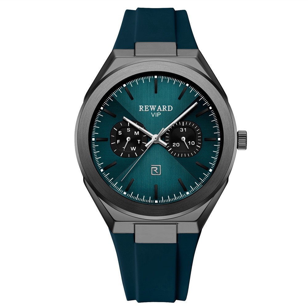 REWARD Men Quartz Watch Chronograph Silicone Wristwatch Big Boys Girls Watches