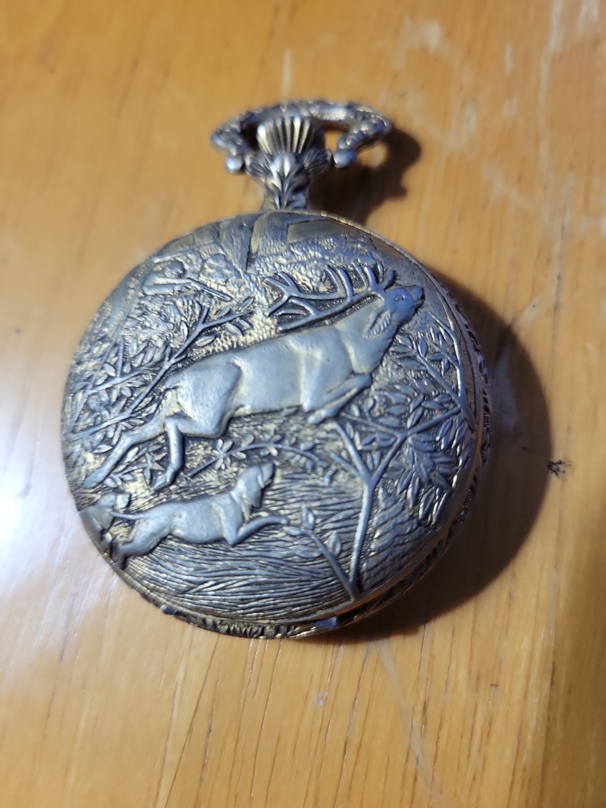 Vtg Arnex Mechanical Pocket Watch Gold Tone 17 Jewel Incabloc Hunter Case 47mm