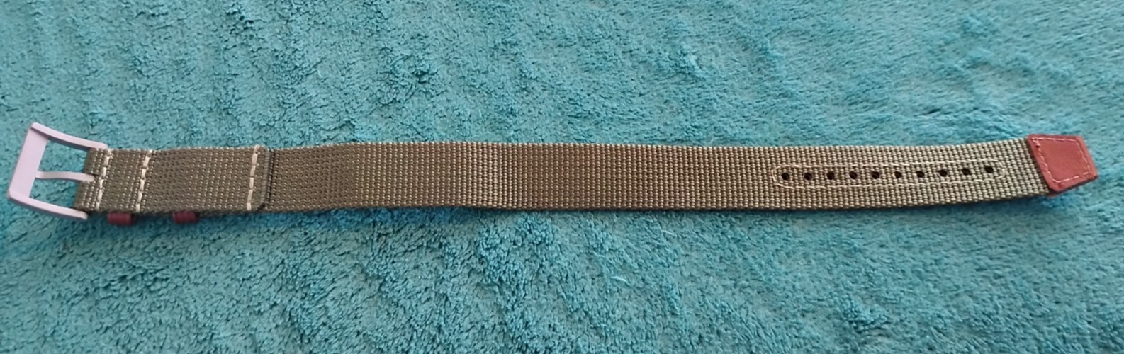 Classic 18mm San Martin Nylon / Leather One-Piece Military Watch Strap, New!