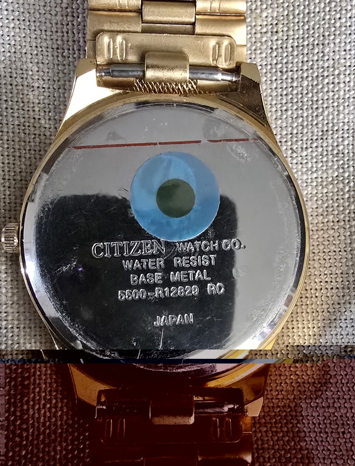 Citizen Champagne Dial Gold-Tone/Stone Bezel Arabic/English Day-Date