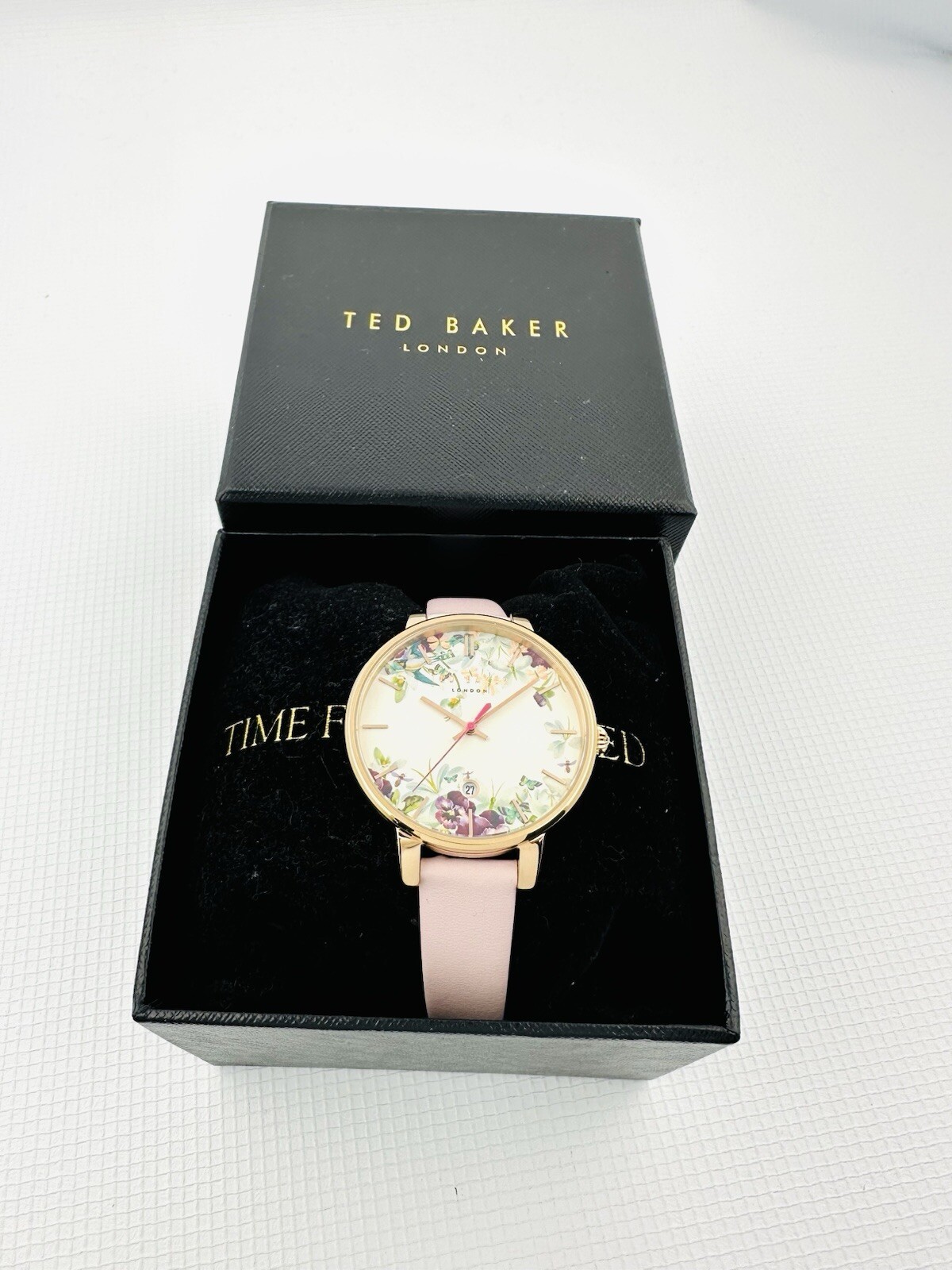 Ted Baker Kate 10031550 Ladies Classic Multicolour Dial Pink Leather Strap Watch