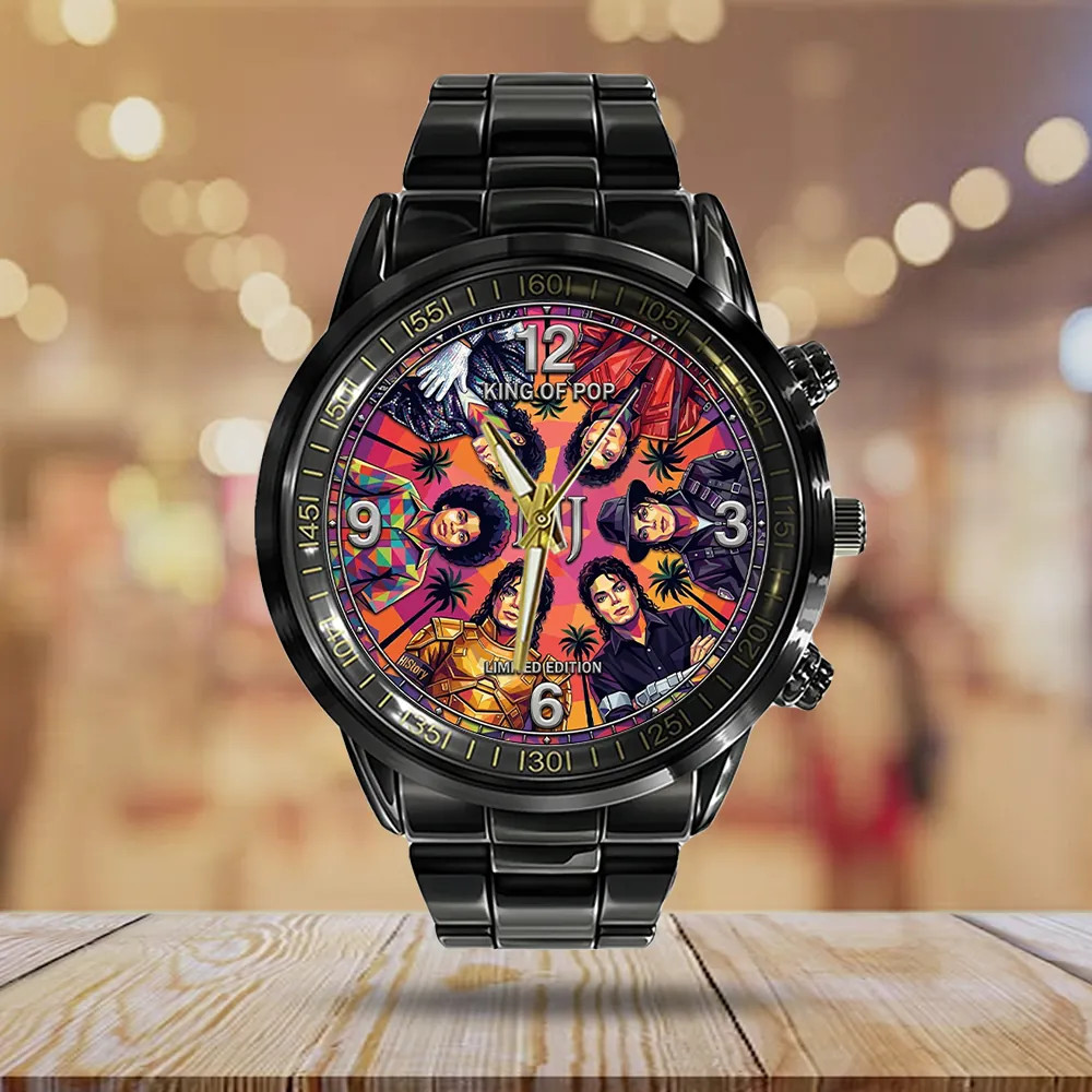 Michael Jackson Black Stainless Steel Watch