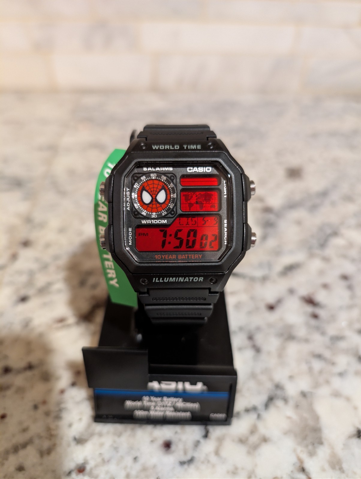 SpiderMan inspired Red Mod Casio AE1200 Black Watch | Marvel | | Cartoon