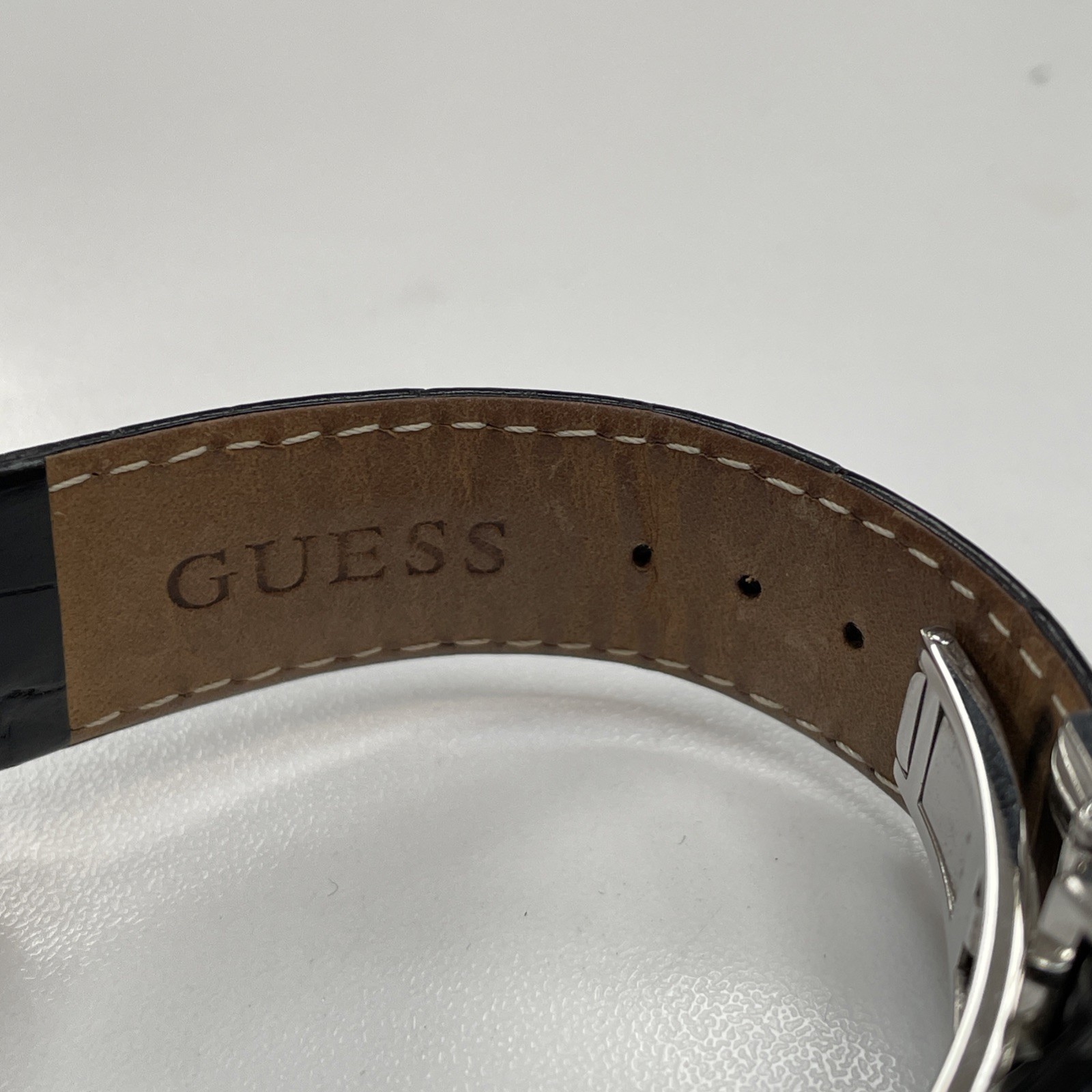 Guess Collection GC Watch Genuine Leather Strap Mens Wristwatch Deployment Clasp